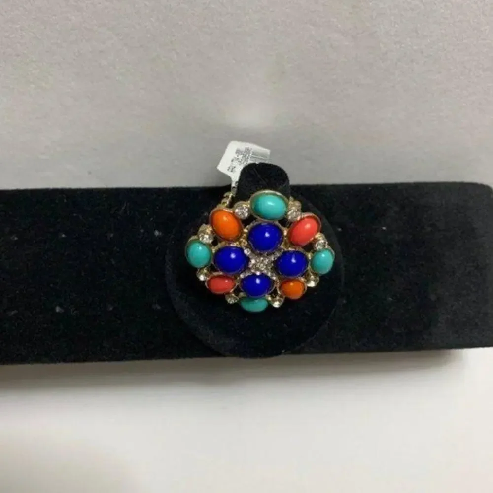 NEW Anthropologie Fashion Ring Multicolor Cluster Gems